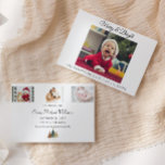 Funny New Elterns Weihnachten Geburtserklärung<br><div class="desc">Alle neuen Eltern können sich mit dieser niedlichen,  lustigen Weihnachtskarte vertraut machen. Personalisieren Sie Ihre Babys mit 1 Foto auf der Vorderseite und 3 Fotos auf der Rückseite zusammen mit allen Informationen über den Geburtsstatus. Besuchen Sie meine Weihnachtskarten-Sammlung,  um alle neuen Optionen der Babyurlaub-Karte zu sehen.</div>