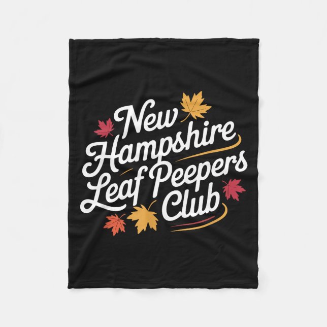 Funny New Hampshire Leaf Er's Club Autumn Fall Lea Fleecedecke (Vorderseite)