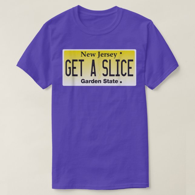 Funny New Jersey NJ Pizza Slice Lover License Plat T-Shirt (Design vorne)