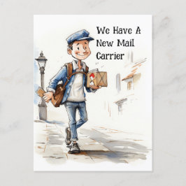 Funny New Mail Carrier Moving Ankündigung Postkarte