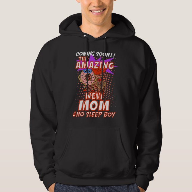 Funny New Mom Donut Pregnancy Boy Baby Gender Reve Hoodie (Vorderseite)