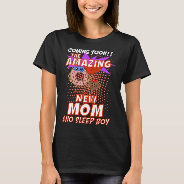 Funny New Mom Donut Pregnancy Boy Baby Gender Reve T-Shirt (Vorderseite)