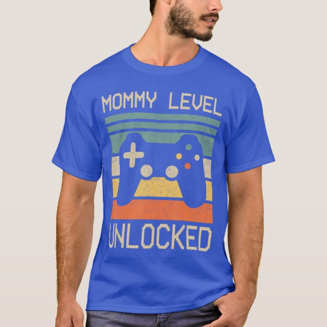 Funny New Mom Level Unlocked Leveled Upo Mommy Gam T-Shirt (Vorderseite)