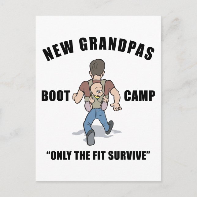 Funny New Opa Boot Camp Postkarte (Vorderseite)