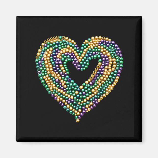 Funny New Orleans Beads Heart We Stand Nola Strong Magnet (Vorne)