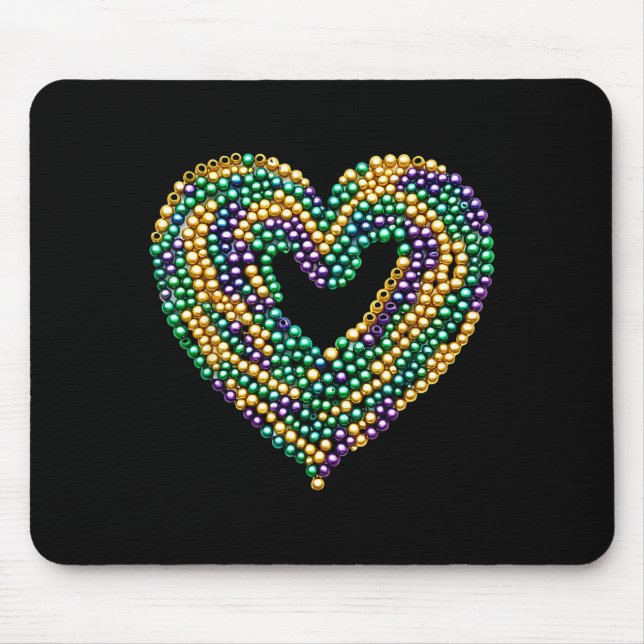 Funny New Orleans Beads Heart We Stand Nola Strong Mousepad (Vorne)