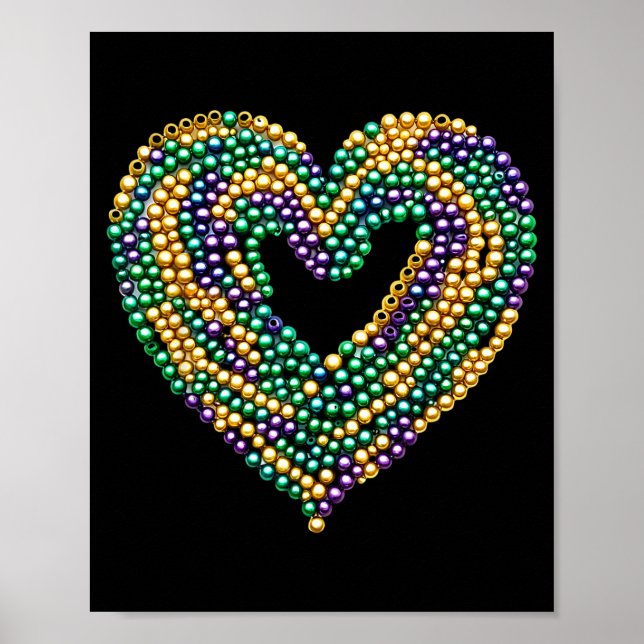 Funny New Orleans Beads Heart We Stand Nola Strong Poster (Vorne)