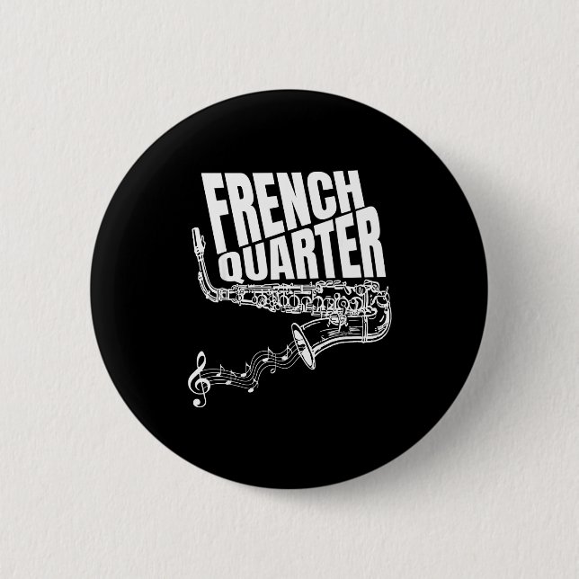 Funny New Orleans Mardi Gras Jazz Saxophone  Button (Vorderseite)