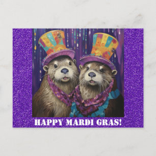 Funny New Orleans Mardi Gras Otter Postkarte