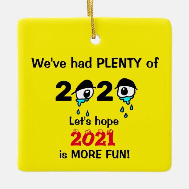 Funny New Year Christmas 2020 Keramikornament (Vorderseite)