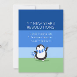 Funny New Year Resolution Holiday Card in Blue Feiertagskarte