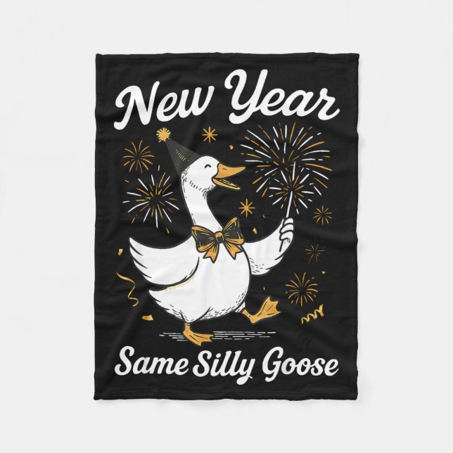 Funny New Year Same Silly Goose Happy New Year 202 Fleecedecke (Vorderseite)