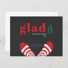 Funny New Year Simple Black Holiday Postcard Feiertagspostkarte