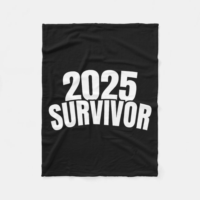 Funny New Years For Men 2025 Survivor  Fleecedecke (Vorderseite)