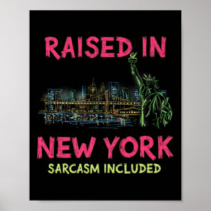 Funny New York City Night Skyline Vintag Premium Poster