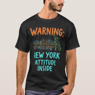 Funny New York City Night Skyline Vintag T-Shirt