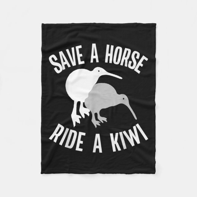 Funny New Zealand Kiwi Meme Quote Save A Horse Rid Fleecedecke (Vorderseite)