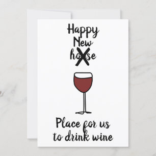 Funny New Zuhause Wine Ankündigung
