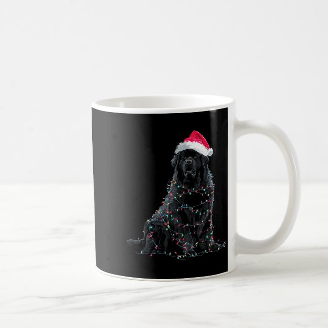 Funny Newfoundland Christmas Graphic Dog Lights Lo Kaffeetasse (Rechts)