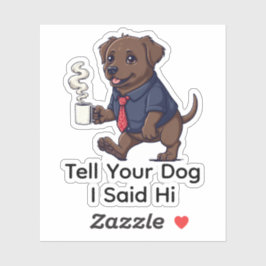 Funny Newfoundland Dog Business Suit Coffee Aufkleber