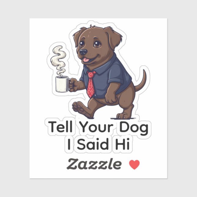 Funny Newfoundland Dog Business Suit Coffee  Aufkleber (Blatt)