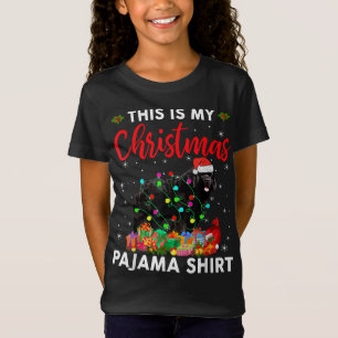 Funny Newfundland Dog Christmas Lights Welpe Dog T-Shirt