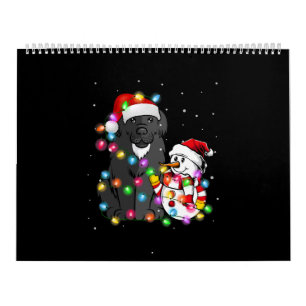 Funny Newfundland Dog   Christmas Snowman Light Kalender