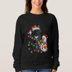 Funny Newfundland Dog   Christmas Snowman Light Sweatshirt