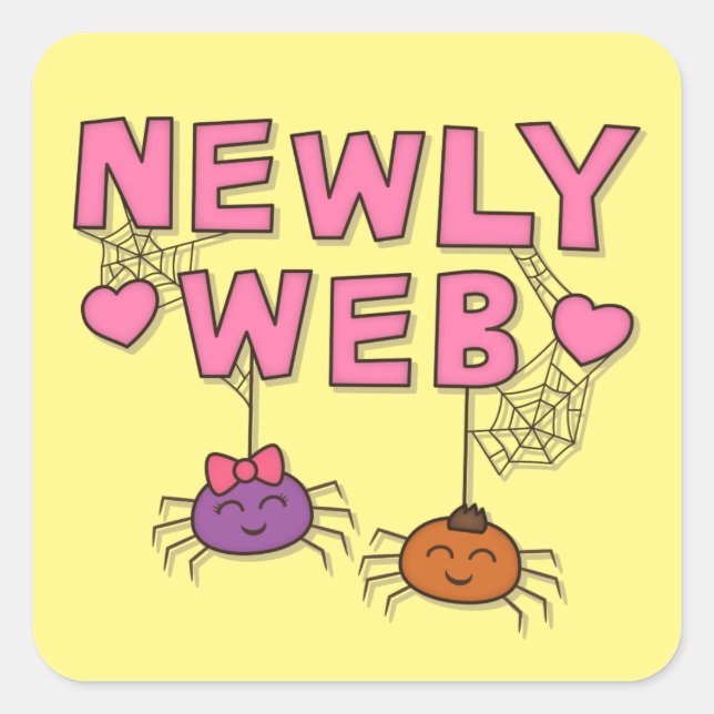 Funny Newi oder Web Spiders Pun Spaß Quadratischer Aufkleber (Vorderseite)