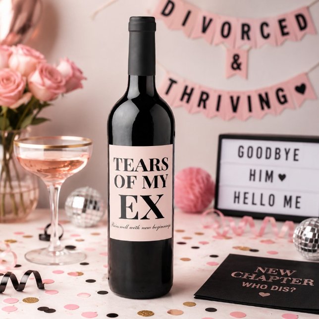 Funny NewSingle Break Up Scheidung Party Weinetikett (Funny Newly Single Break Up Divorce Party Wine Label)