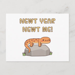Funny Newt Year Newt Me, Neujahrsresolutionen Postkarte