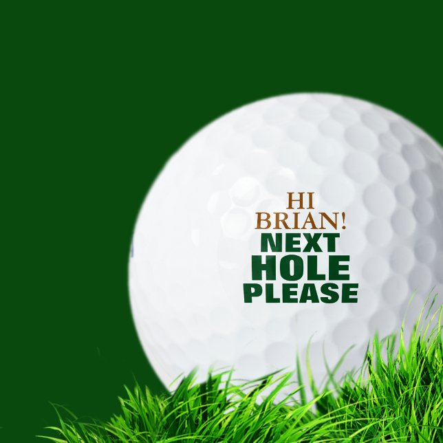 Funny "Next Hole Bitte" Typografie Golfball (Von Creator hochgeladen)