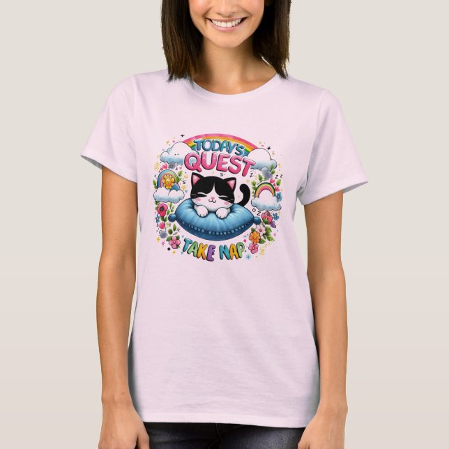 🐱 Funny Next Quest Nehmen Sie ein Cat Nickerchen  T-Shirt (Vorderseite)