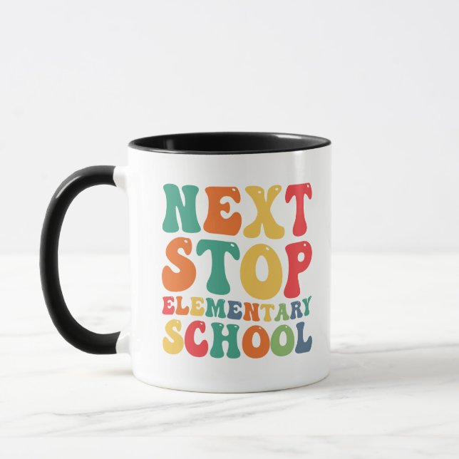 Funny Next Stopp Elementary School Abschluss Tasse (Links)