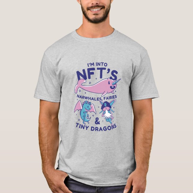 Funny NFTs Narwhale, Fairy, Tiny Dragons T - Shirt (Vorderseite)