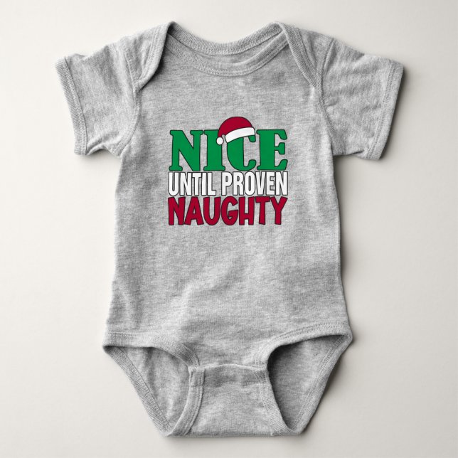 Funny Nice Bis Proven Naughy WeihnachtsJoke Baby Strampler (Vorderseite)