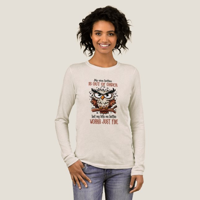 Funny nice Knopf Wort Kunst Sarkasmus Tri-Blend Shirt (Volle Vorderseite)