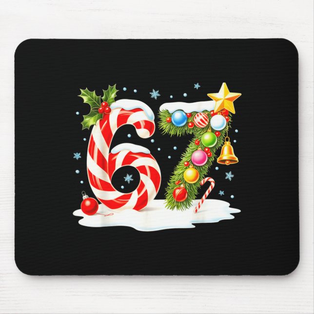 Funny Nice Naughty 6 7 Christmas 67 Meme Xmas Boys Mousepad (Vorne)