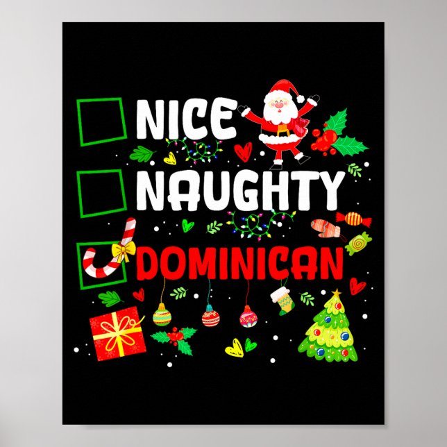 Funny Nice Naughty Dominican Family Men Women Chri Poster (Vorne)