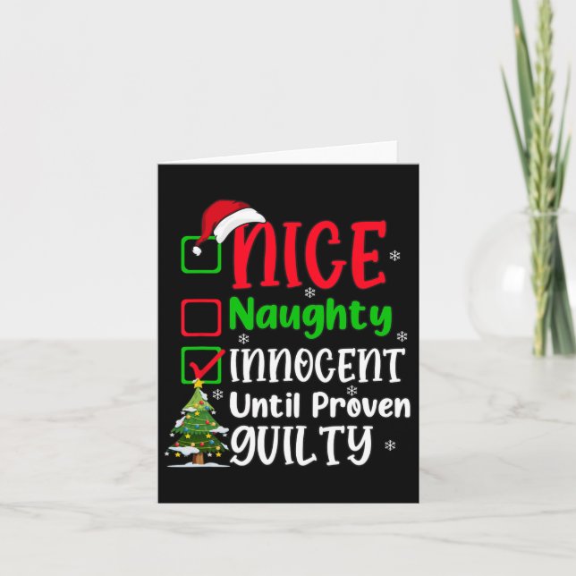 Funny Nice Naughty Innocent Weihnachten Erwachsene Karte (Vorderseite)