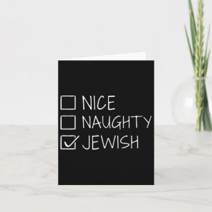 Funny Nice naughty jüdisch für Hanukkah Hebrew Chr Karte
