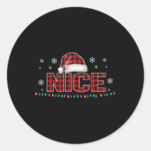 Funny Nice Red Kariert Costume Matching Christmas Runder Aufkleber