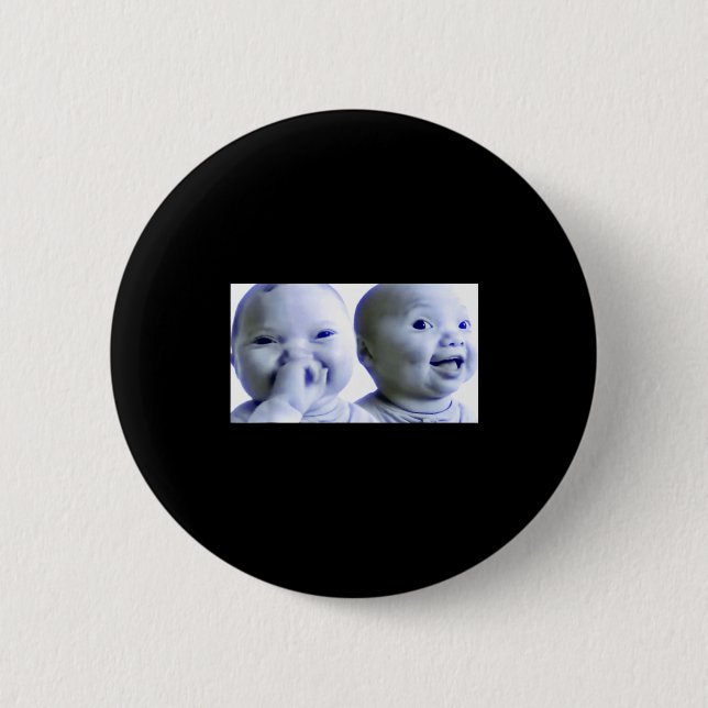 Funny Niche Baby Gen Z Meme Ai Viral Giggling Ai L Button (Vorderseite)