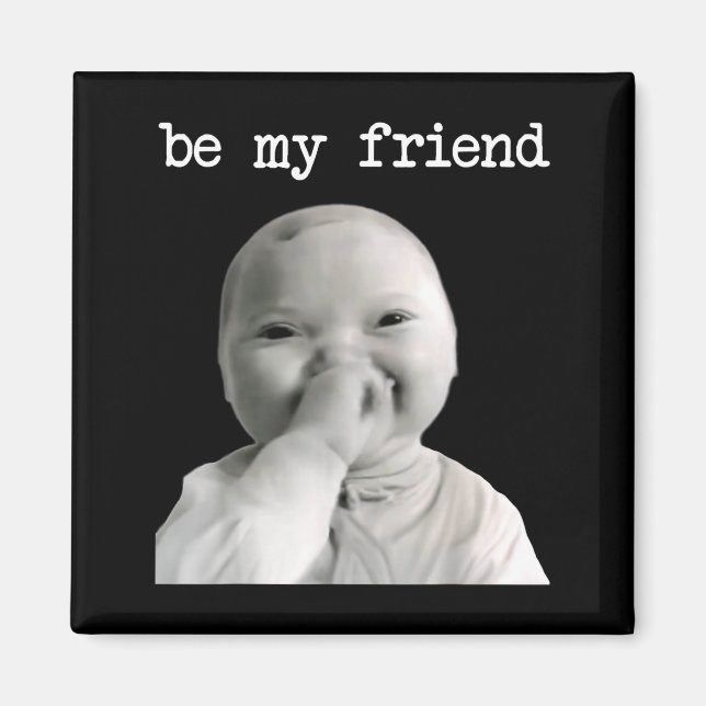 Funny Niche Baby Gen Z Meme Ai Viral Giggling Ai L Magnet (Vorne)