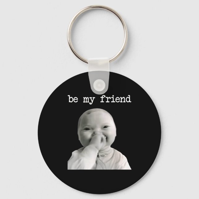 Funny Niche Baby Gen Z Meme Ai Viral Giggling Ai L Schlüsselanhänger (Vorderseite)