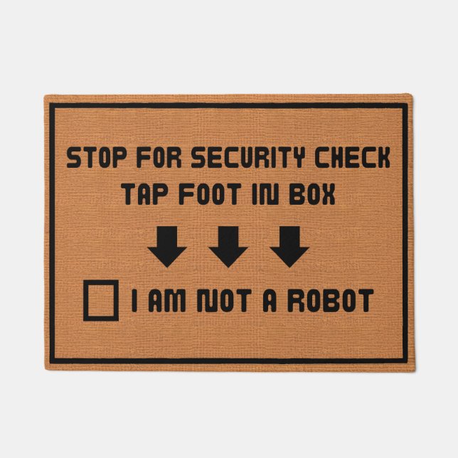 Funny nicht ein Roboter Geek Spaß Rustikal Minimal Fußmatte (Vorderseite)