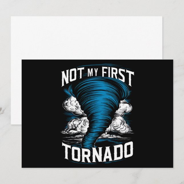 Funny nicht mein erster Tornado Retro Storm Chaser Einladung (Vorne/Hinten)