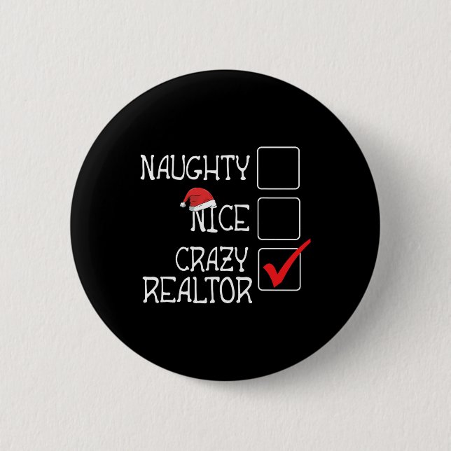 Funny nicht naughty Nicht Nice Ich bin Realtor Mer Button (Vorderseite)