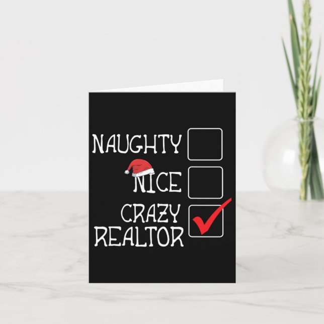 Funny nicht naughty Nicht Nice Ich bin Realtor Mer Karte (Vorderseite)