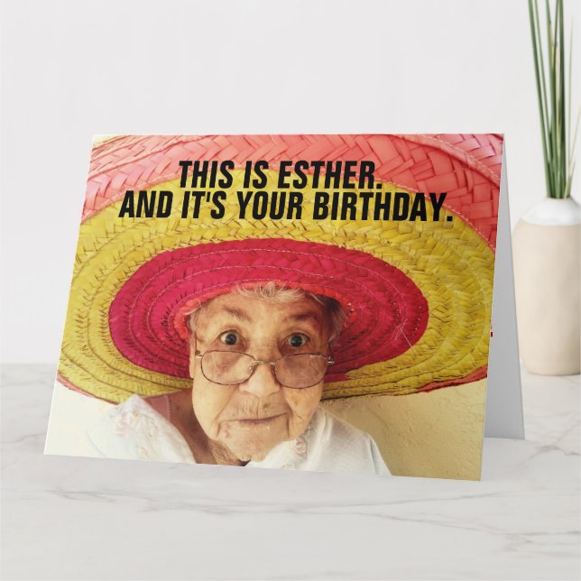 FUNNY NIEDLICH ALD LADY BIRTHDAY GREETING CARD KARTE (Vorderseite)